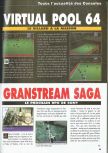 Scan of the preview of Virtual Pool 64 published in the magazine Consoles News 30, page 1