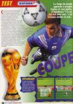 Scan du test de Coupe du Monde 98 paru dans le magazine Le Magazine Officiel Nintendo 05, page 1