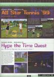 Scan of the preview of All Star Tennis 99 published in the magazine Ultra 64 1, page 1