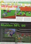 Scan of the preview of Madden NFL 99 published in the magazine Ultra 64 1, page 1