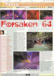 Scan of the review of Forsaken published in the magazine Ultra 64 1, page 1