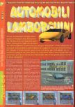 Scan of the review of Automobili Lamborghini published in the magazine Gameplay 64 03, page 1