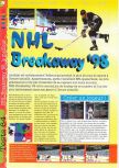 Scan of the review of NHL Breakaway 98 published in the magazine Gameplay 64 05, page 1