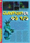 Scan of the review of ClayFighter 63 1/3 published in the magazine Gameplay 64 04, page 1