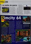 Scan of the preview of Sim City 64 published in the magazine Consoles News 18, page 1
