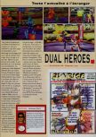 Scan of the review of Dual Heroes published in the magazine Consoles News 18, page 1