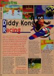 Scan of the review of Diddy Kong Racing published in the magazine Consoles News 18, page 1