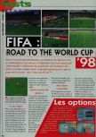 Scan of the review of FIFA 98: Road to the World Cup published in the magazine Consoles News 18, page 1
