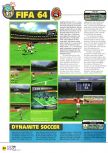 Scan of the preview of J-League Dynamite Soccer 64 published in the magazine N64 01, page 1