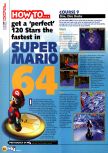 Scan of the walkthrough of Super Mario 64 published in the magazine N64 03, page 1