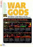 Scan of the review of War Gods published in the magazine N64 07, page 1