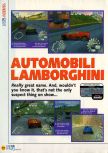 Scan of the review of Automobili Lamborghini published in the magazine N64 10, page 1