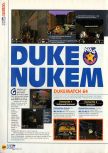 Scan of the review of Duke Nukem 64 published in the magazine N64 10, page 1