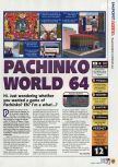 Scan of the review of Heiwa Pachinko World 64 published in the magazine N64 13, page 1