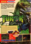 Scan of the review of Turok: Dinosaur Hunter published in the magazine Nintendo Official Magazine 54, page 1