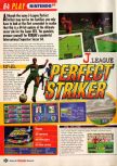 Scan of the preview of Jikkyou J-League Perfect Striker published in the magazine Nintendo Official Magazine 54, page 4