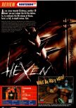 Scan of the review of Hexen published in the magazine Nintendo Official Magazine 61, page 1