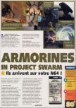 Scan of the review of Armorines: Project S.W.A.R.M. published in the magazine X64 24, page 1