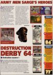 Scan du test de Destruction Derby 64 paru dans le magazine X64 24, page 1