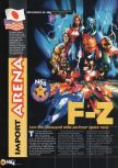 Scan of the review of F-Zero X published in the magazine N64 19, page 1