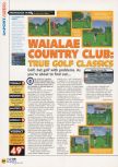 Scan of the review of Waialae Country Club: True Golf Classics published in the magazine N64 20, page 1