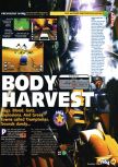 Scan of the review of Body Harvest published in the magazine N64 22, page 1