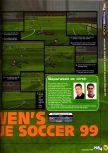 Scan of the preview of Michael Owen's World League Soccer 2000 published in the magazine N64 23, page 2