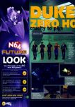 Scan of the preview of Duke Nukem Zero Hour published in the magazine N64 23, page 1