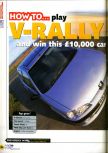 Scan of the walkthrough of V-Rally Edition 99 published in the magazine N64 23, page 1