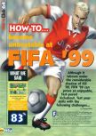 Scan of the walkthrough of FIFA 99 published in the magazine N64 28, page 1