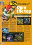 Scan of the preview of Ogre Battle 64: Person of Lordly Caliber published in the magazine N64 28, page 1