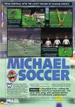 Scan of the preview of Michael Owen's World League Soccer 2000 published in the magazine N64 29, page 10