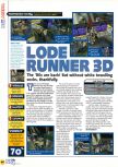 Scan of the review of Lode Runner 3D published in the magazine N64 29, page 1