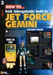 Scan of the walkthrough of Jet Force Gemini published in the magazine N64 35, page 1