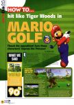 Scan of the walkthrough of Mario Golf published in the magazine N64 35, page 1