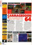 Scan du test de Carmageddon 64 paru dans le magazine N64 36, page 1