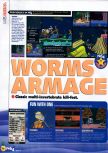 Scan of the review of Worms Armageddon published in the magazine N64 36, page 1