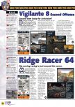 Scan of the preview of Ridge Racer 64 published in the magazine N64 37, page 7