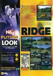 Scan of the preview of Ridge Racer 64 published in the magazine N64 38, page 1