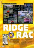 Scan of the review of Ridge Racer 64 published in the magazine N64 40, page 1