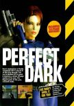 Scan of the review of Perfect Dark published in the magazine N64 42, page 1