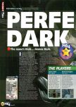 Scan of the review of Perfect Dark published in the magazine N64 42, page 2