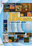 Scan du test de Taz Express paru dans le magazine N64 43, page 1