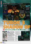 Scan of the review of Turok 3: Shadow of Oblivion published in the magazine N64 46, page 1