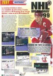 Scan of the review of NHL '99 published in the magazine Le Magazine Officiel Nintendo 11, page 1
