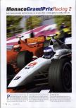 Scan of the review of Monaco Grand Prix Racing Simulation 2 published in the magazine N64 Gamer 14, page 1
