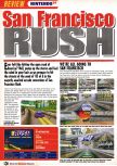 Scan of the review of San Francisco Rush published in the magazine Nintendo Official Magazine 64, page 1