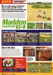 Scan du test de Madden Football 64 paru dans le magazine Nintendo Official Magazine 64, page 1