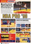 Scan of the review of NBA Pro 98 published in the magazine Nintendo Official Magazine 67, page 1