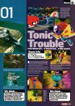Scan of the preview of Tonic Trouble published in the magazine Nintendo Official Magazine 80, page 1